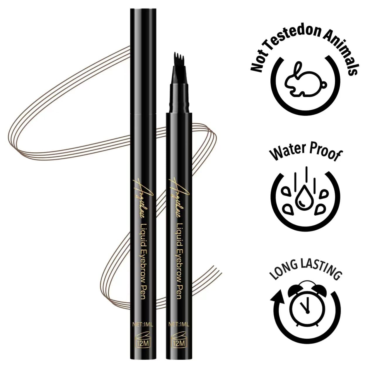 Eyebrow Pen, Microblading Eye Brow Pencil, Micro 4 Point Makeup Pens for Natural and Hair-Like Strokes, Long Lasting, Waterproof and Professional Eyebrow Definer - Angiehaie Beauty