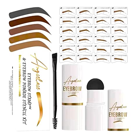 White Eyebrow Stamp Stencil Kit - angiehaiebeauty